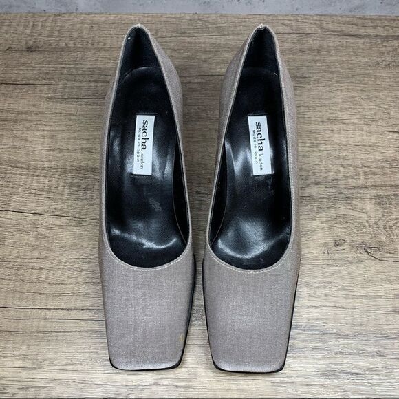 Sacha London Square Toe pumps~Size 7AA~Pewter - Picture 3 of 10